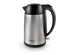 Chaleira elétrica sem fio Bosch DesignLine 1,7L em aço inoxidável com filtro anticalcário removível