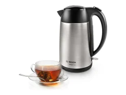 Chaleira elétrica sem fio Bosch DesignLine 1,7L em aço inoxidável com filtro anticalcário removível