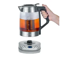 Chaleira elétrica Severin WK 3479 em aço inoxidável escovado com 5 programas de infusão pré-definidos e temperatura variável