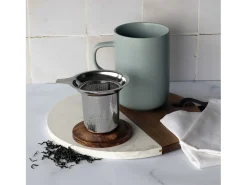 Chaleira Ogo Juliet Perle de Grès com Tampa de Acácia de 475 ml