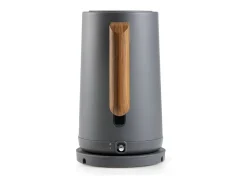 Chaleira sem fio Domo 1,7L 2200W - Base 360°, filtro anti-calcário removível, desligamento automático, design cinza e madeira