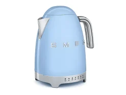 Chaleira sem fio Smeg 1,7L 2400W Azul Pastel com ajustes de temperatura LED e desligamento automático