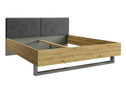 Chambre compléte design IZO : Armoire, lit 160x200, commode, chevets, chêne/gris anthracite