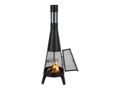 Chaminé Externa SucceBuy, de Ferro de 51 cm, com Grade e Tampa de Chaminé, para Reuniões no Jardim, Acampamentos e Festas ao ar Livre