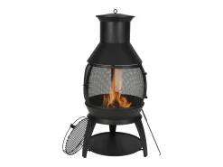 Chaminé Externa SucceBuy, de Ferro de 56 cm, com Grade e Tampa de Chaminé, para Reuniões no Jardim, Acampamentos e Festas ao ar Livre