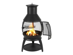 Chaminé Externa SucceBuy, de Ferro de 56 cm, com Grade e Tampa de Chaminé, para Reuniões no Jardim, Acampamentos e Festas ao ar Livre
