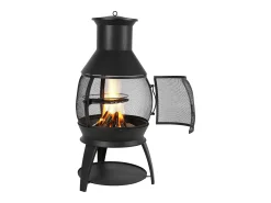 Chaminé Externa SucceBuy, de Ferro de 56 cm, com Grade e Tampa de Chaminé, para Reuniões no Jardim, Acampamentos e Festas ao ar Livre