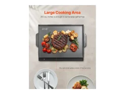 Chapa de Grelhar, SucceBuy Placa de Cozinha de Aço ao Carbono, 50.2 x 37 cm, Utensílio de Cozinha Portátil a Gás para Churrasco, Ideal para Campismo, Preta