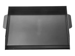 Chapa de Grelhar, SucceBuy Placa de Cozinha de Aço ao Carbono, 50.2 x 37 cm, Utensílio de Cozinha Portátil a Gás para Churrasco, Ideal para Campismo, Preta