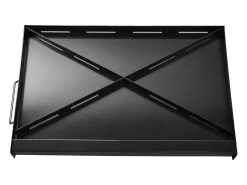 Chapa de Grelhar, SucceBuy Placa de Cozinha de Aço ao Carbono, 60.5 x 36 cm, Utensílio de Cozinha Portátil a Gás com Pega, Ideal para Campismo, Preta