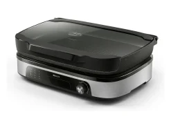 Chapa elétrica Philips HD6212/90 com defumador, tampa de vidro, 5 ajustes de temperatura, 2400W – sabores defumados e grelhados perfeitos