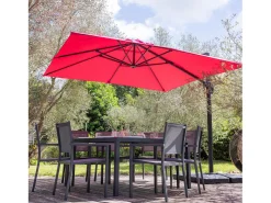 Chapéu de Sol de compensação MOLOKAI quadrado 3x3m fúcsia + cobertura