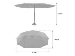 Chapéu-de-chuva duplo 2,7x4,6m LINAI preto