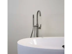 Charme II coluna mecânica de chão para ilha de banheira cinza metálico Essebagno