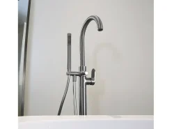 Charme II coluna mecânica de chão para ilha de banheira cinza metálico Essebagno