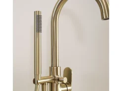Charme II coluna mecânica de chão para ilha de banheira ouro escovado Essebagno