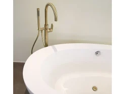 Charme II coluna mecânica de chão para ilha de banheira ouro escovado Essebagno
