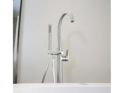 Charme II coluna mecânica de chão para ilha de banheira Acabamento tipo inox Essebagno