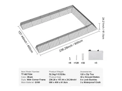 Chicken Coop Run, Túneis para Galinhas SucceBuy 600 × 400 × 61.5 cm, Túnel Portátil para Galinhas de Exterior