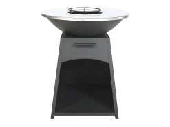 Churrasco, chapa e braseiro em aço C81 x L81 x A96 cm preto CORVERA