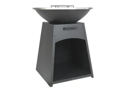Churrasco, chapa e braseiro em aço C81 x L81 x A96 cm preto CORVERA