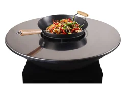 Churrasco, chapa e braseiro em aço C81 x L81 x A96 cm preto CORVERA
