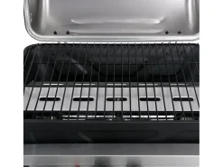 Churrasqueira a gás com mesa auxiliar de 3 níveis Preto e prateado - Ideal para festas ao ar livre