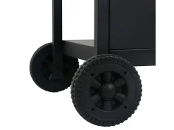 Churrasqueira a gás com mesa auxiliar de 3 níveis Preto e prateado - Ideal para festas ao ar livre