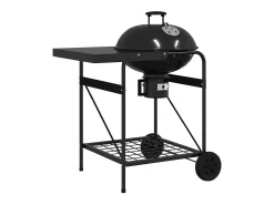 Churrasqueira ao ar livre com roda Preto 91 x 71 x 107 cm Metal