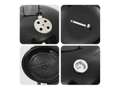 Churrasqueira ao ar livre com roda Preto 91 x 71 x 107 cm Metal
