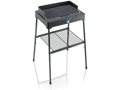 Churrasqueira elétrica em pé 2200W preta - Grelha de alumínio fundido - PG8568