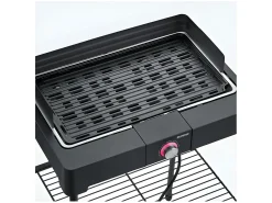 Churrasqueira elétrica em pé 2200W preta - Grelha de alumínio fundido - PG8568