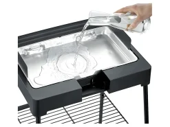Churrasqueira elétrica em pé 2200W preta - Grelha de alumínio fundido - PG8568