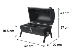 Churrasqueira portátil a carvão "Capitão" - 42 x 27 x 43 cm - Preto