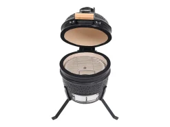 Churrasqueira/defumador Kamado 2-em-1 cerâmica 56 cm preto
