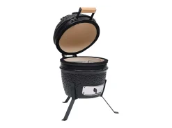 Churrasqueira/defumador Kamado 2-em-1 cerâmica 56 cm preto