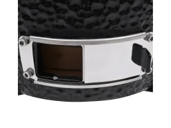 Churrasqueira/defumador Kamado 2-em-1 cerâmica 56 cm preto