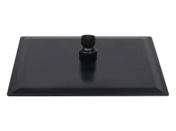 Chuveiro de teto com ducha higiênica acessório para banheiro aço inoxidável quadrado 20 x 20 cm preto 02_0002077