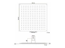 Chuveiro quadrado com jato tipo chuva 40 x 40 cm aço inoxidável 16_0000627