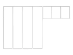 Claraboia de oficina com bandeira, L120 x A130 + L83 x A40 cm, Branco, BAYVIEW