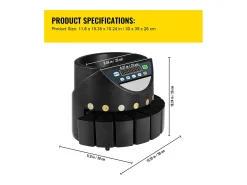 Classificadora Automática SucceBuy de Moedas de Euros, 220 V / 50 Hz, Classificador de Moedas Aproximadamente 300 Moedas / Min, com 8 Caixas de Coleta
