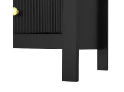 Cômoda 5 Gavetas - com Puxadores Dourados - Pés Reforçados - Preto 79x39.5x80.5cm
