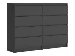 Cómoda 8 gavetas, Antracite, 120 x 39 x 101 cm