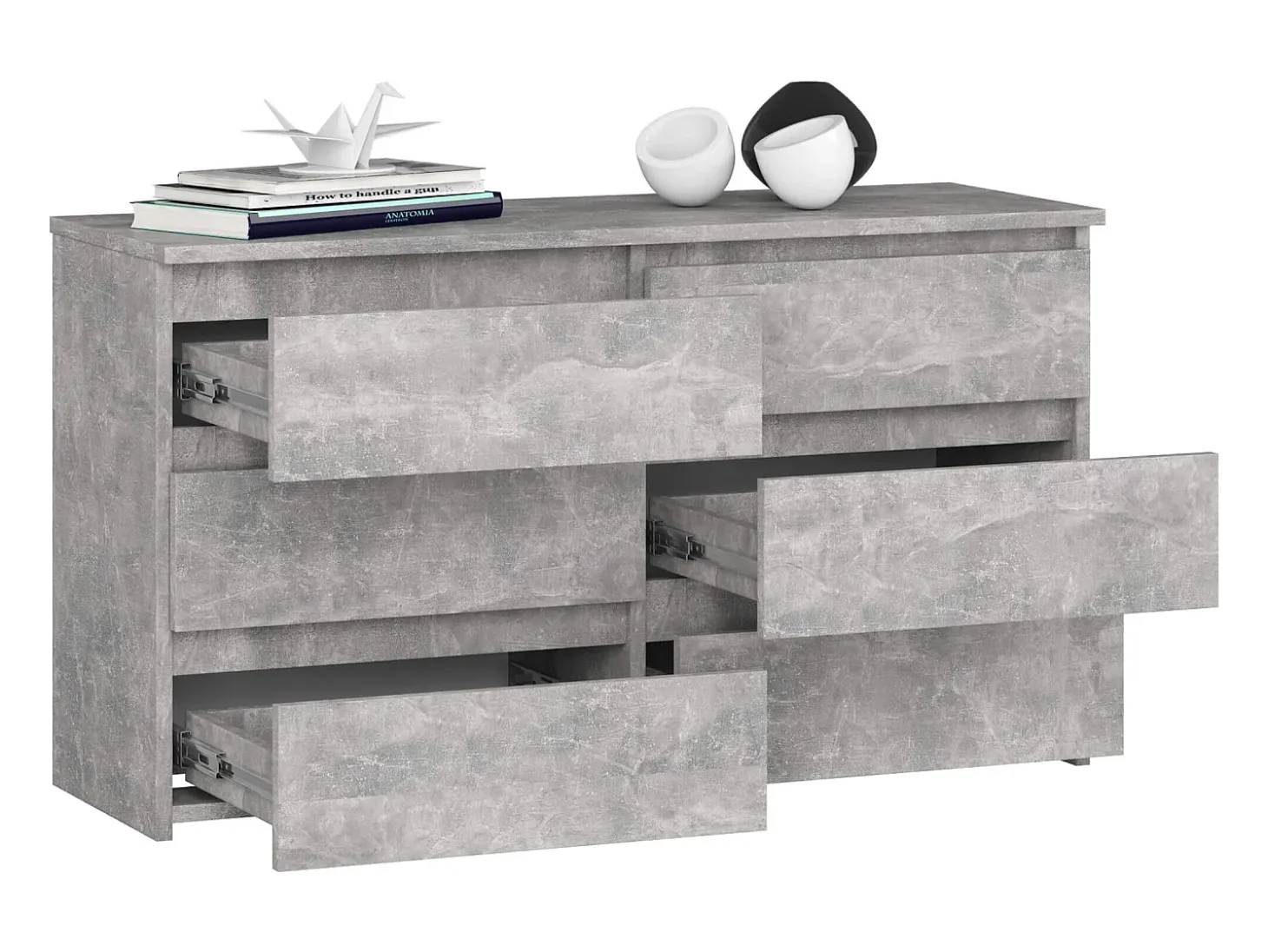 Cômoda 6 Gavetas Beton 100x57x35 cm - Design Mat
