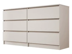 Cômoda: 6 gavetas, caxemira, 139 x 39 x 79 cm