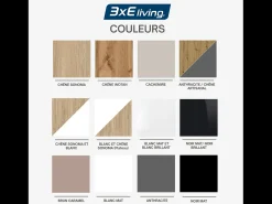 Cômoda: 6 gavetas, caxemira, 139 x 39 x 79 cm