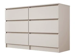 Cômoda: 6 gavetas, caxemira, 120 x 39 x 79 cm