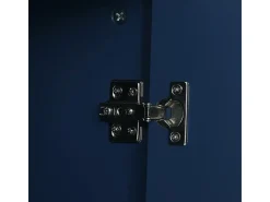 Cômoda 3 Gavetas, com 2 Portas e Pés Metal, Motivo Escamas, Cantos Arredondados, Azul 120x40x83cm