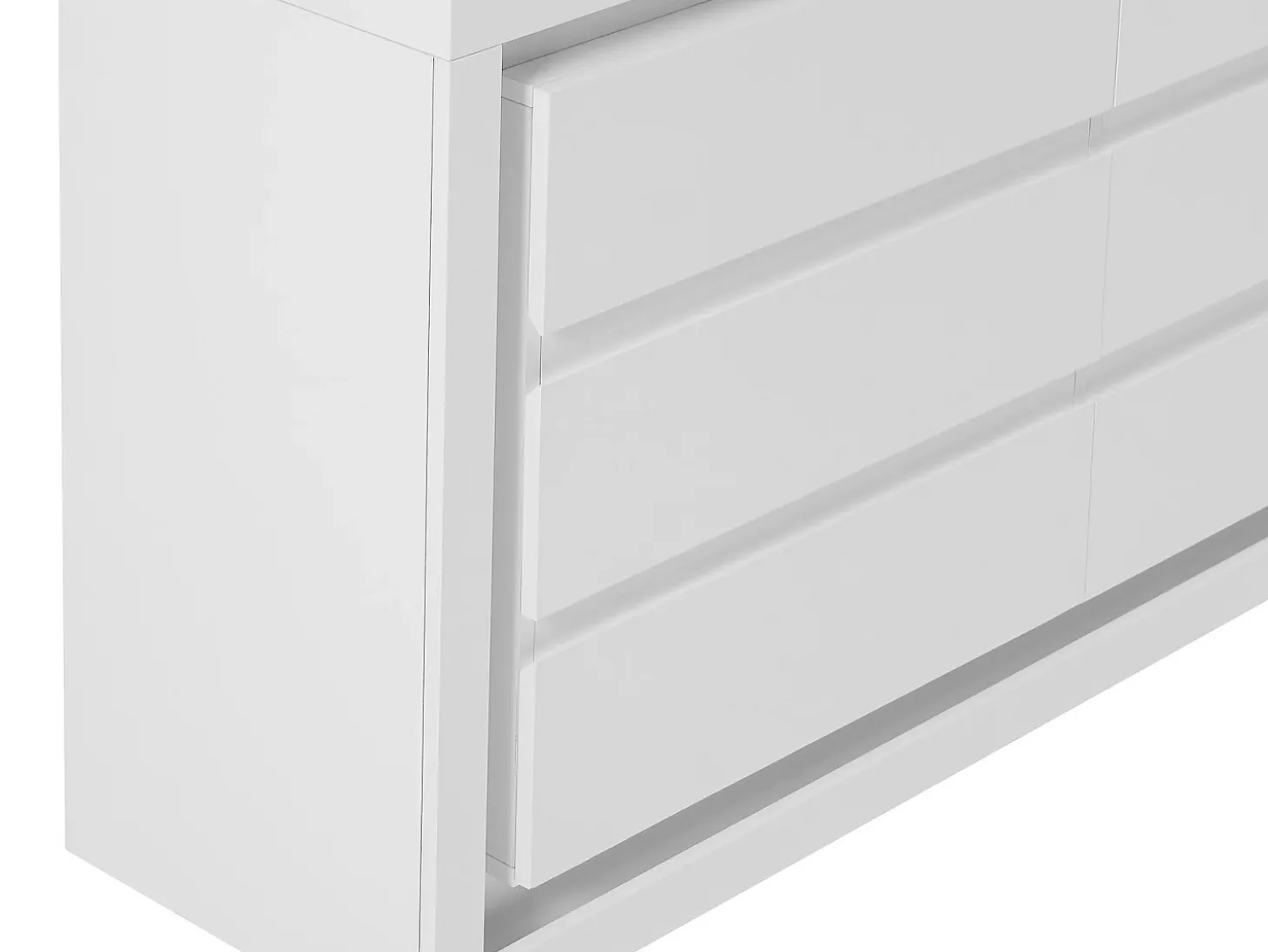 Cómoda 6 gavetas com LEDs MDF lacado a branco FLARANCIA