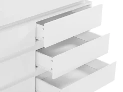Cómoda 6 gavetas com LEDs MDF lacado a branco FLARANCIA